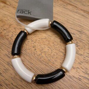 NWT! Nordstrom Rack Stretch Black & White Acrylic Bracelet